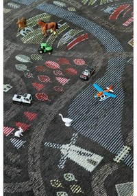 Covor cu 2 fețe Narma Ülejõe, 140 x 200 cm, negru