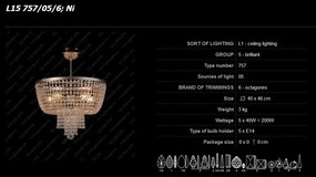 Plafonier cristal Bohemia L15 757/05/6
