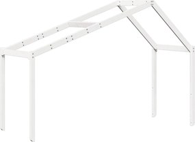 vidaXL Acoperiș pat de copii, alb, 203x80,5x142 cm, lemn masiv de pin
