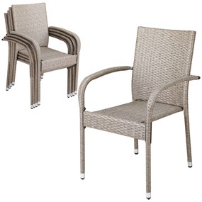 Deuba Scaune de ratan Comfort 4 buc - crem