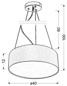 Lustră pe cablu KIOTO 3xE27/40W/230V