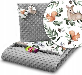 ShopJK PĂTURĂ PENTRU CĂRUCIOR CU PERNĂ BAMBI 75x100 CM