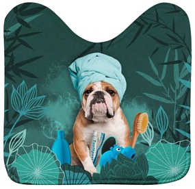 Covoraș de baie verde pentru WC 45x45 cm Doggy zen – douceur d'intérieur