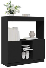 vidaXL Dulap înalt, negru, 92x33x100 cm, lemn prelucrat