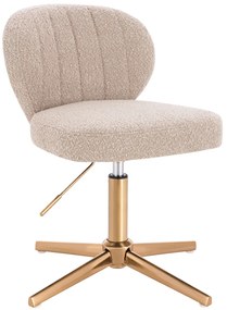 HR193CROSS Scaun Latte Boucle cu Bază Aurie