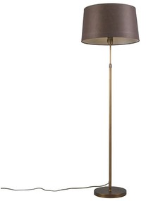 Lampă de podea bronz cu abajur maro 45 cm reglabilă - Parte