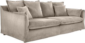 Canapea confortabila Heaven 200cm, catifea raiata greige