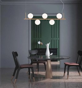 Lustra suspendata design modern Cingea auriu mat