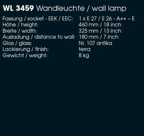 Aplica 1/2 design medieval, iluminat exterior din fier forjat, WL 3459