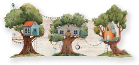 Cuier de perete verde pentru copii Tree House - Little Nice Things