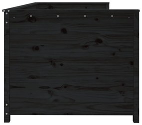 Pat de zi, negru, 100x200 cm, lemn masiv de pin Negru, 100 x 200 cm