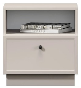 Noptieră Lorini 45 cm cu sertar - cașmir / mâner negru