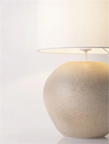 Veioza decorativa, Ghips, Crem, Tesatura, Alb, Mizu
