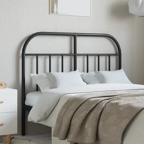 vidaXL Tăblie de pat metalică, negru, 120 cm
