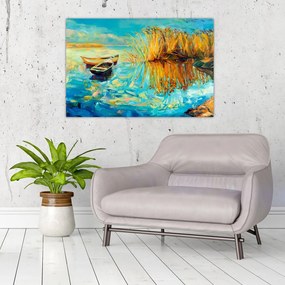 Tablou - Lacul cu bărci (90x60 cm)