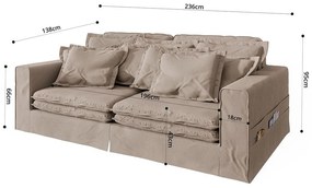 Canapea maro deschis 236 cm Nora – Ropez