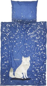 Lenjerie de pat din bumbac luminoasa pentru patut MAGIC STARS albastru Dimensiune lenjerie de pat: 40 x 60 cm | 100 x 135 cm