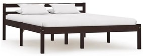 283205 vidaXL Cadru de pat, maro închis, 140 x 200 cm, lemn masiv de pin