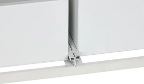 Cuier vintage de hol din metal, finisaj alb antichizat, 110×36×186 cm, „Merej"
