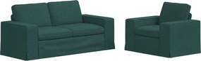 vidaXL Set de canapea 2 pcs Verde închis 182 x 80 x 82 cm țesătură
