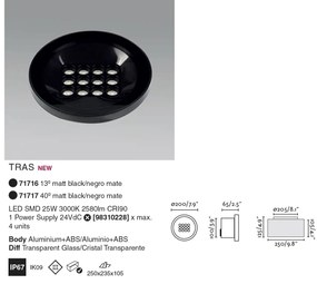 Spot LED incastrabil de exterior orientabil 13º TRAS 25W