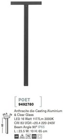 Stalp LED mediu pentru iluminat exterior IP65 POET
