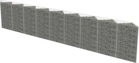 vidaXL Perete gabion, 630 x 30 x 100 cm, oțel galvanizat