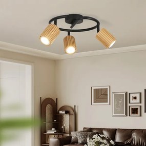 Brilagi - Spot MODERN WOOD 3xGU10/8W/230V lemn/negru