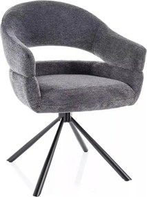 Scaun BORGO, gri - Raven 18, stofa clasica/metal, 58x45x87 cm