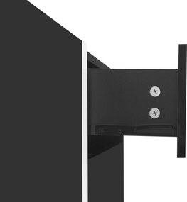 Comodă TV cu dulap jos, bandă LED, 170x30x39 cm, Negru