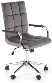 Scaun ergonomic de birou din catifea gri, TORNE 4 VELVET