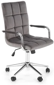 Scaun ergonomic de birou din catifea gri, TORNE 4 VELVET