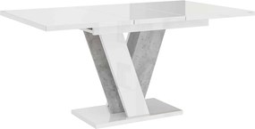 Masă lemn masiv alb Dining extensibilă BellaVista 120/160x90 cm