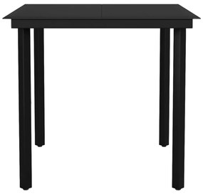 Set mobilier de gradina, 3 piese, negru Lungime masa 80 cm, 3