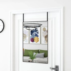 Oglinda pentru usa, negru, 50x80 cm, sticla si aluminiu 1, Negru, 50 x 80 cm
