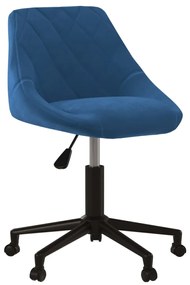 vidaXL Scaun de masă pivotant, albastru, catifea