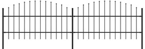 vidaXL Gard de grădină cu vârf tip suliță din oțel, 359x100 cm, negru