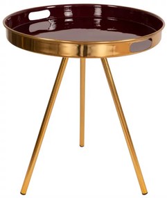 Masuta de cafea rotunda din metal Morrison 47x47x55 cm mov/auriu