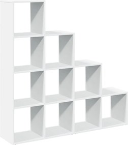 vidaXL Bibliotecă/separator 4 niveluri, alb, 131,5x29x131,5 cm lemn