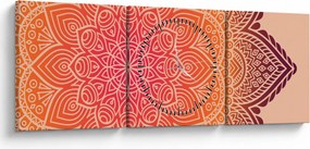 Tablou - Mandala artă (cu ceas) (90x30 cm)