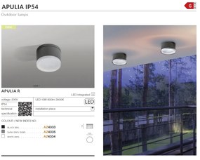 Spot LED aplicat pentru exterior IP54 APULIA R BK