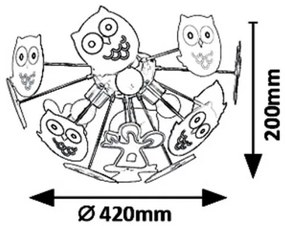 Rabalux 6389 - Lustră aplicată copii BIRDY 3xE14/40W/230V