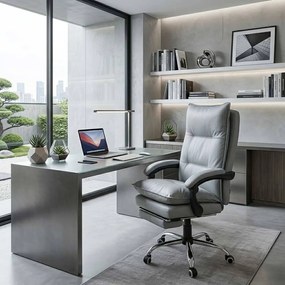 Scaun directorial cu suport de picioare si recliner OFF 419 gri