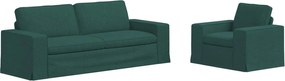 vidaXL Set de canapea 2 pcs Verde închis 182 x 80 x 82 cm țesătură