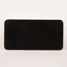 Set veselă 44 piese, negru/auriu, din ceramică tip stoneware