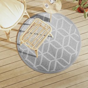 vidaXL Covor de exterior, ARAKIL gri, Ø120 cm, PP