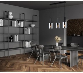ITALUX PND-5581-3-BK+SG - Lustră pe cablu SARDO 3xE27/40W/230V negru