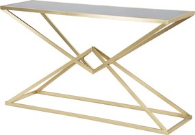 Consola Piramid, Mauro Ferretti, 130x40x75 cm, fier, auriu/negru