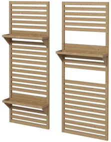 Outsunny Lot de 2 suporturi pentru plante interioare, port plante interioare cu rafturi și plasă 60 x 18 x 170 cm, lemn natural | Aosom Romania