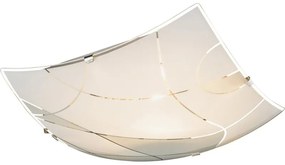 Plafoniera design elegant din sticla satin cu linii decorative 25x25 cm Paranja 40403-1 GL